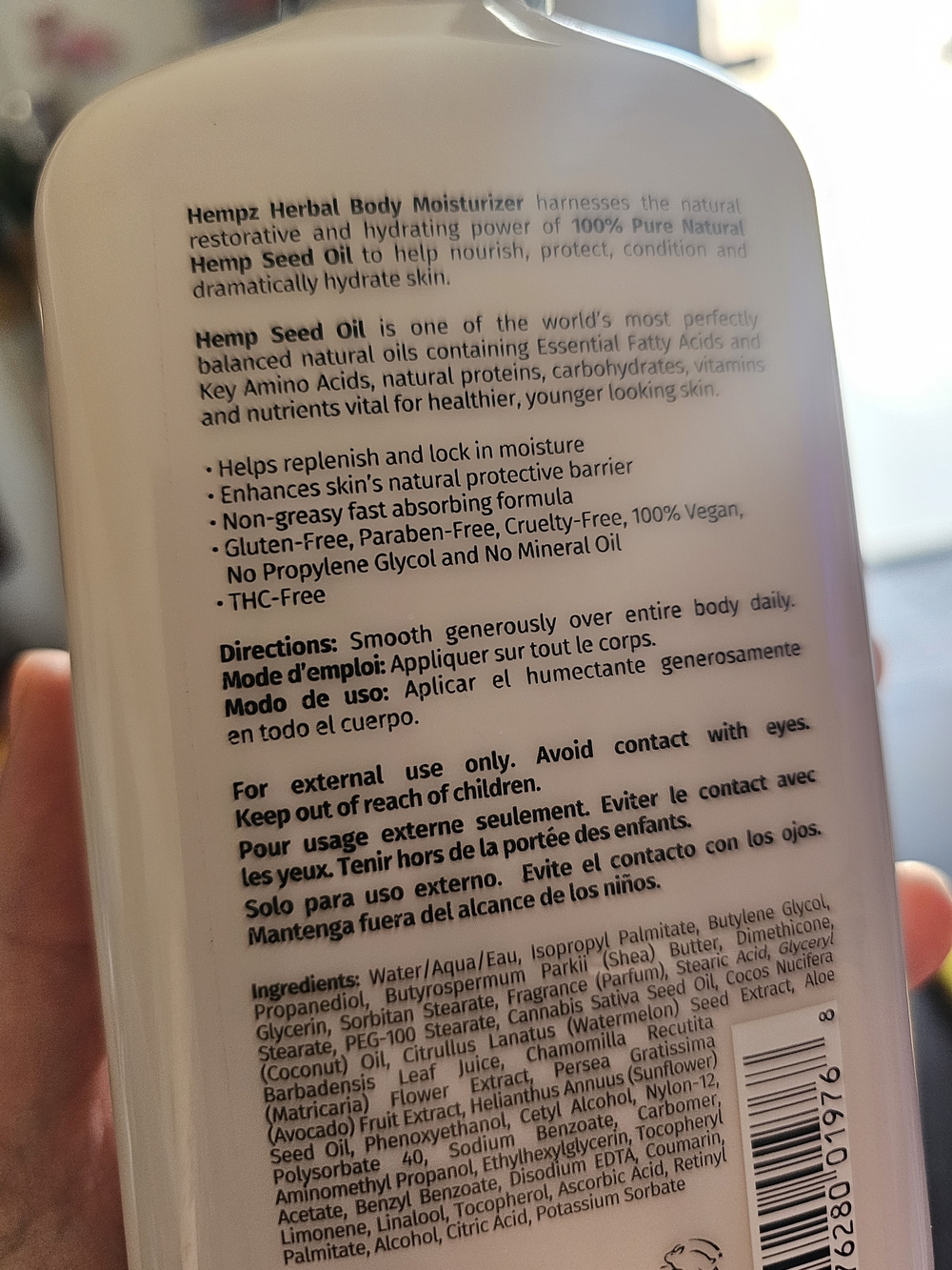 Hempz Fresh Coconut & Watermelon Lotion – White and Green Bottle - Picture 2 of 3
